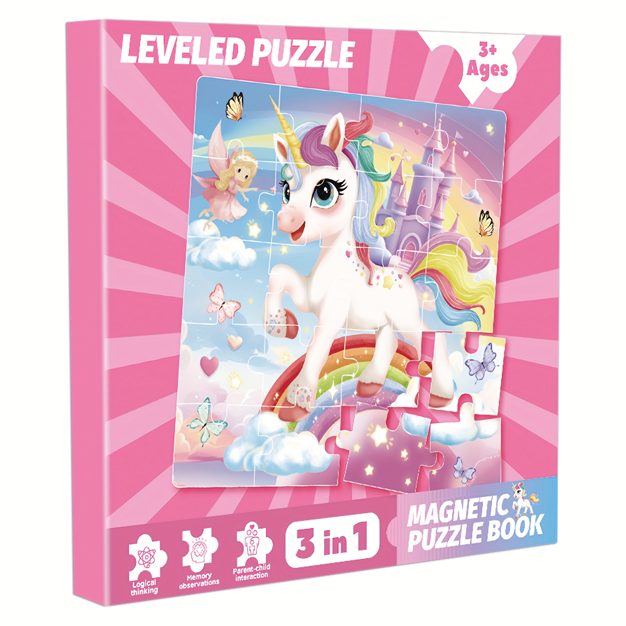 Image of 1 Set Magnetic Puzzles For Kids, Puzzle Books To And Motor Skills - Multi-colored Cardboard Construction, Perfect Gift For Kids, Christmas Gifts, Halloween Gifts