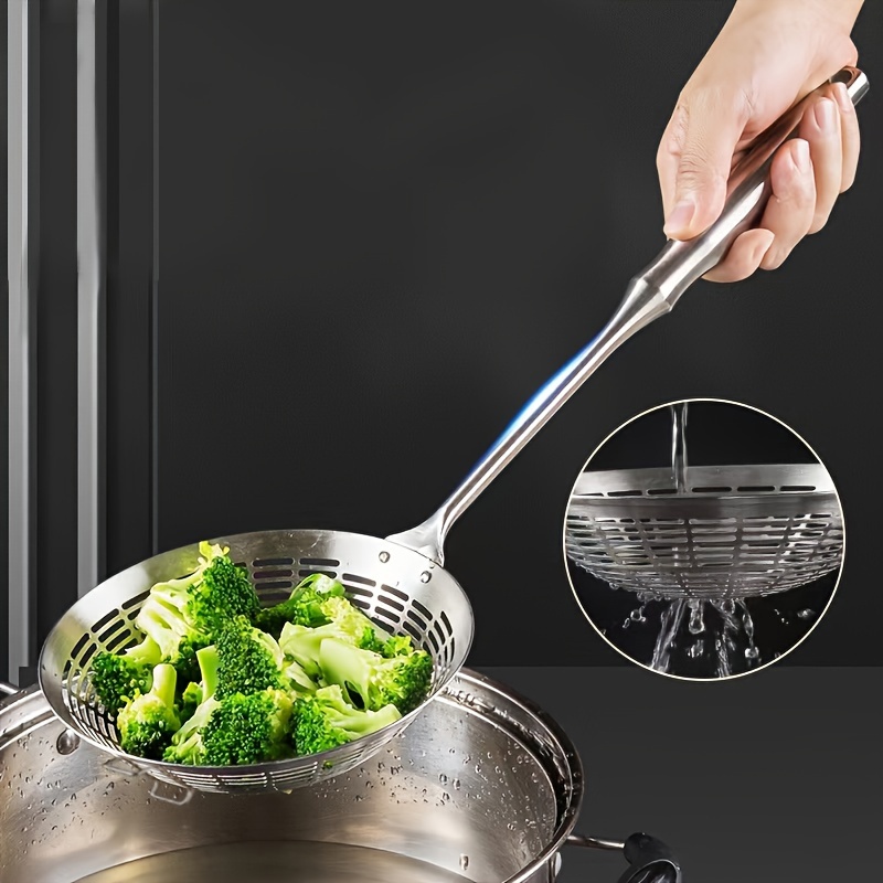 

Stainless Steel , 1pc - 304 Metal Strainer For Kitchen Long , For , Cooking, Draining, - - Kitchen Tool