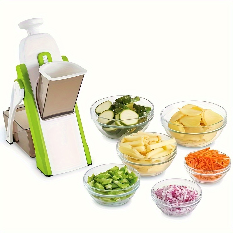 

Safe Mandoline Slicer 5 In 1 Vegetable Chopper Food Potato Cutter, Strips Julienne Dicer Adjustable Thickness 0.1-8 Mm Kitchen Chopping Artifact Fast Meal Prep