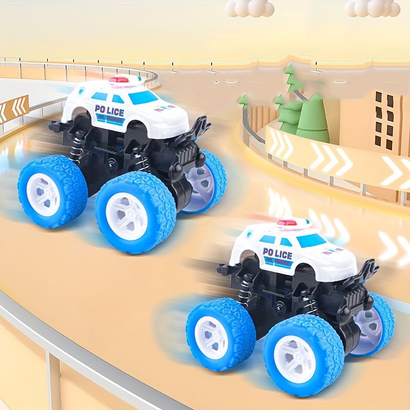 Friction-Driven Police Car Toy: Inertia 4WD, Durable, And Suitable for Ages 3-6