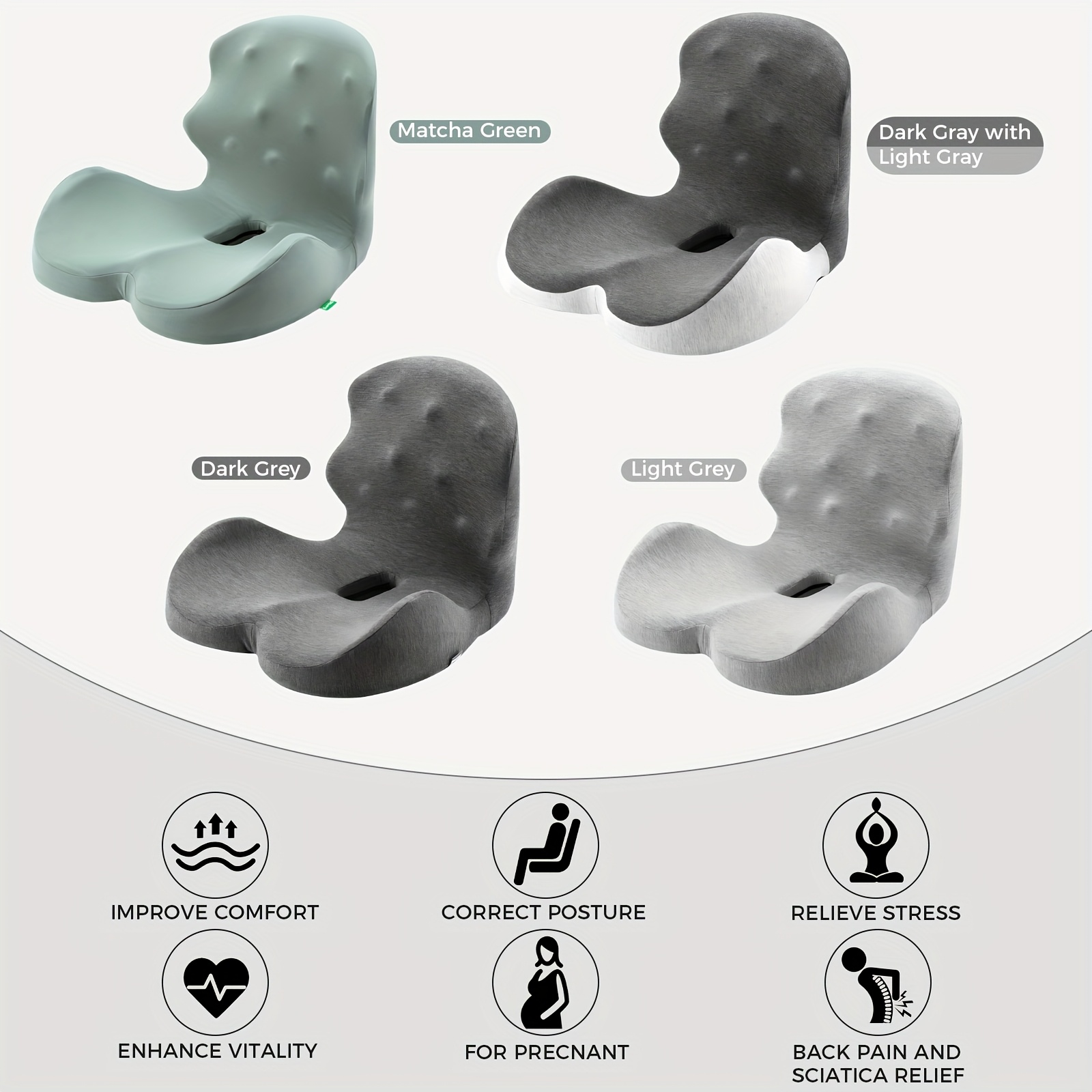 memory foam seat cushion office chair cushion with lumbar support car seat cushion with 8 back massage heads for car truck desk gaming chair Product details 0