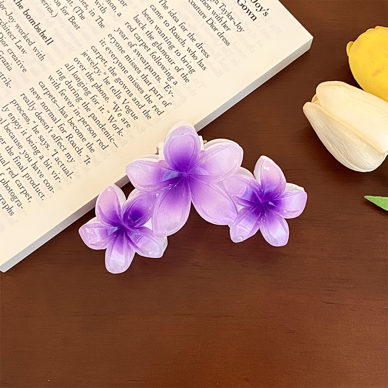 1 6pcs new candy color three flower hair claw clip women - Temu Cyprus