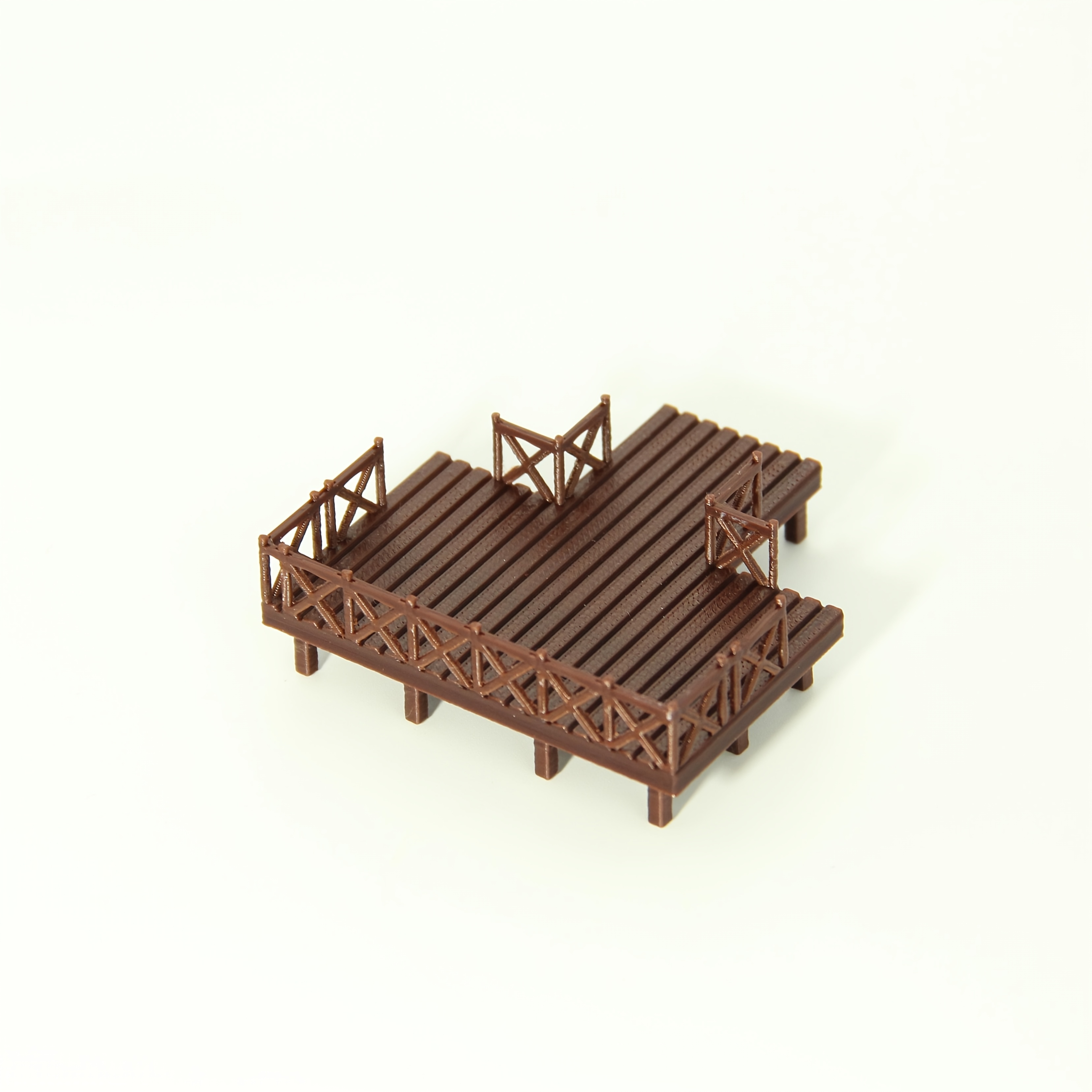 Image of 1pc Of 3d-printed Vintage Miniature Platform Fishing Platform Ornament, Exquisitely Detailed And , Perfect For Bonsai Landscaping With Small Rockeries, Flowers, And Courtyards