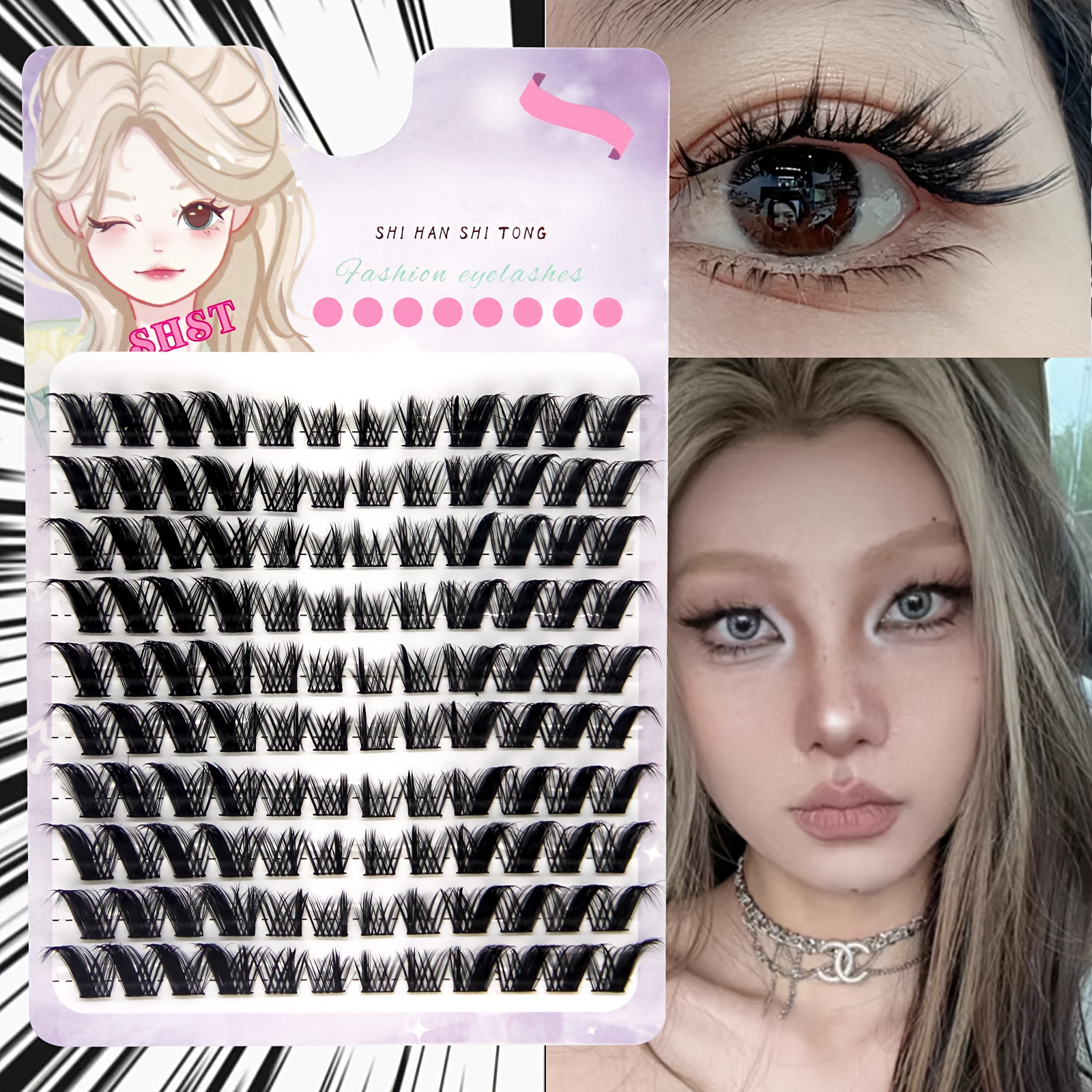 

Segmented Fox Eyelashes, Single Cluster Diy Eyelashes Extended Cartoon Eyelashes, 120 Cluster Mixed Length Eyelashes