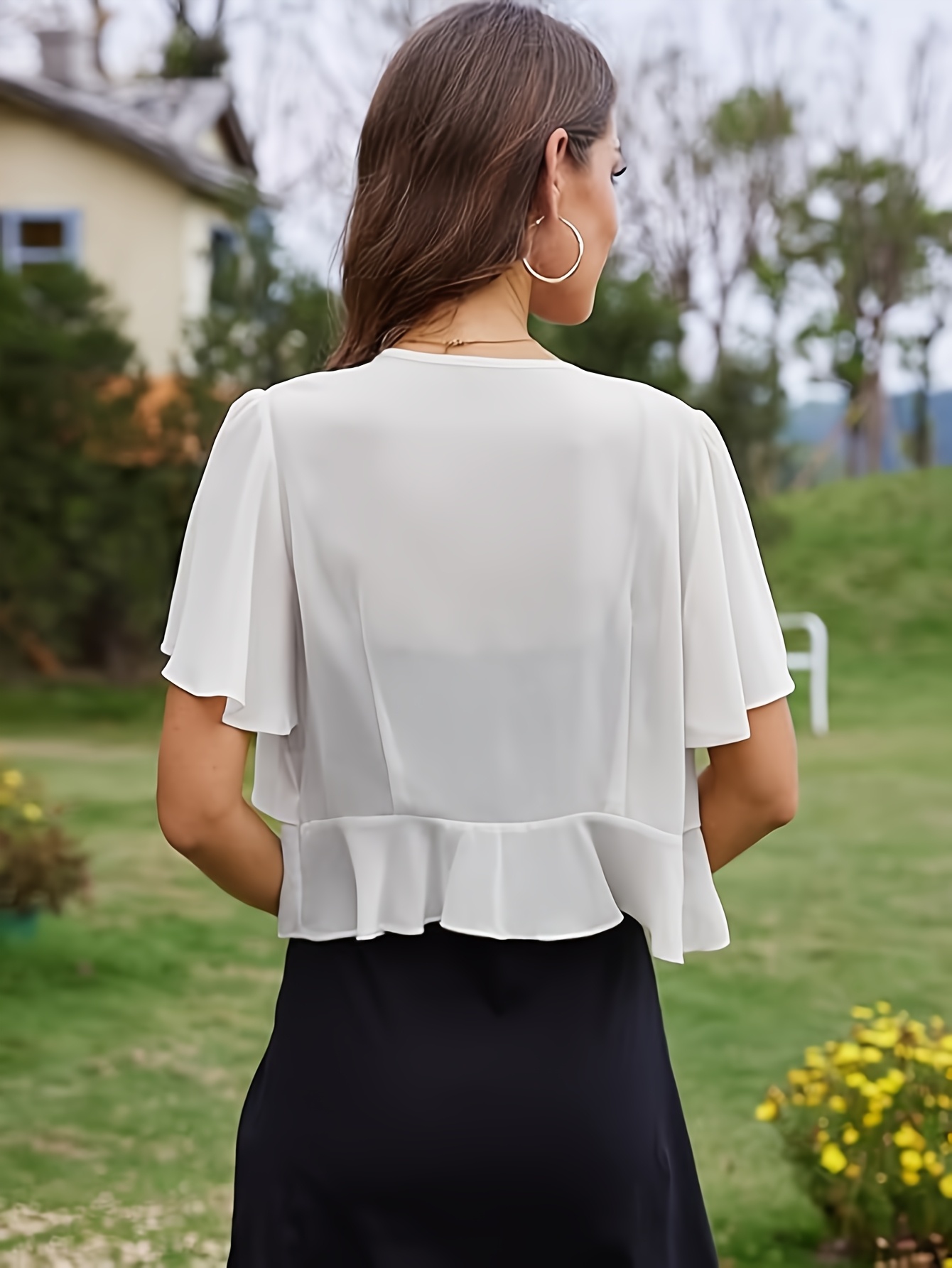 white christmas dresses COVER UP CHIFFON SHRUG – AKIRA main image 0