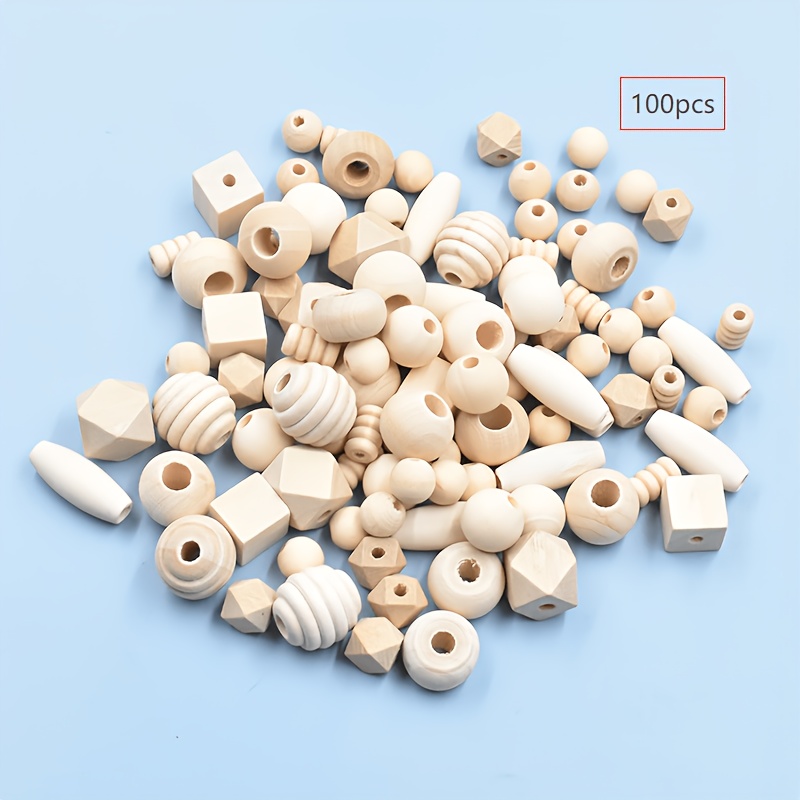 Image of Wooden Beads, Round/cube/round/oval Wooden Beads 12~20mm, Unfinished Wooden Beads In Bulk, Assorted Wooden Beads For Crafts And Decorative Beadwork