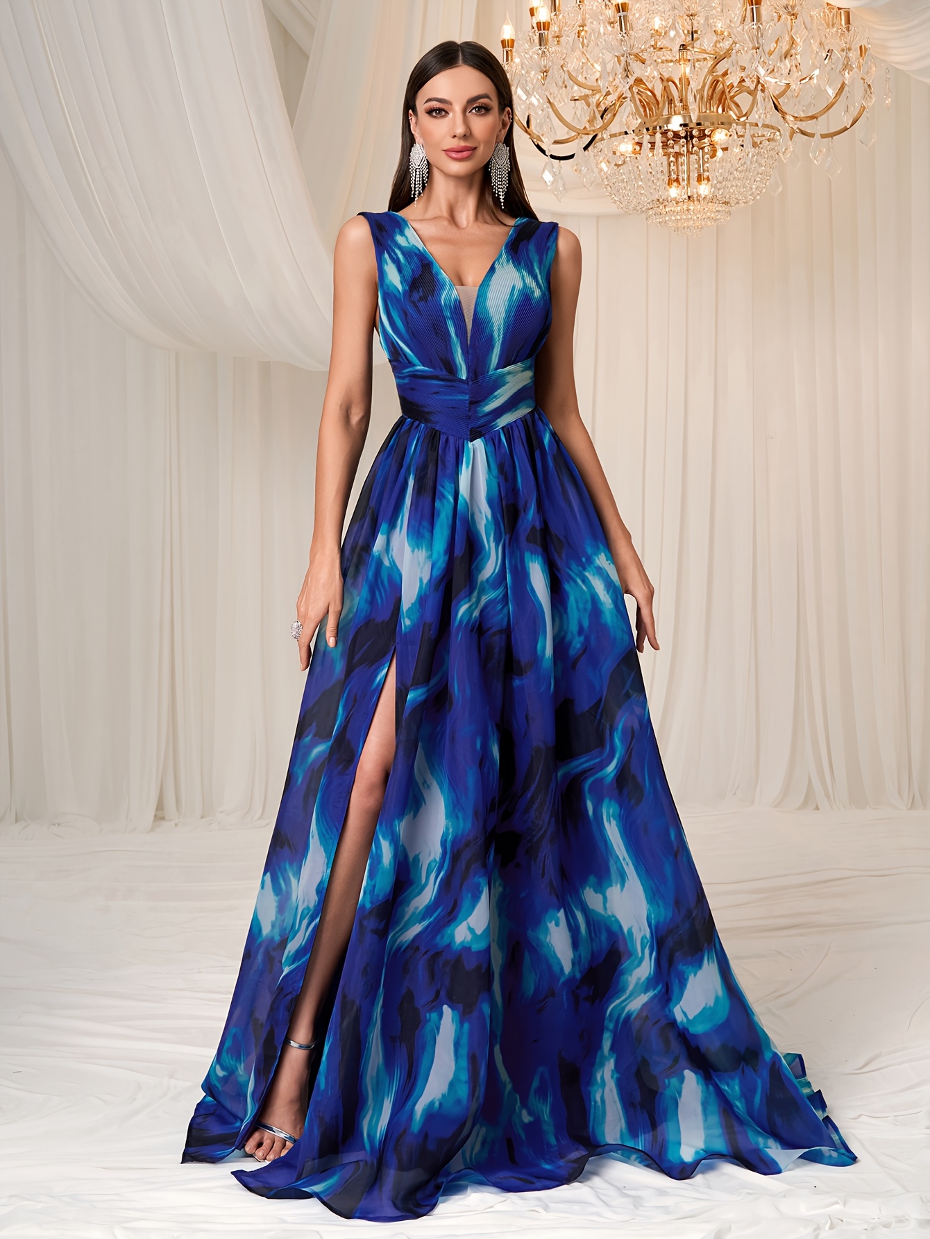 tie dye bridesmaid dresses Wholesale Fizzy Tie-Dye Sarong Tank Dress main image 1