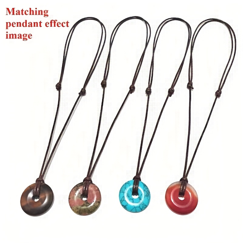 10pcs Adjustable Brown Wax Rope Necklaces, Versatile Gift