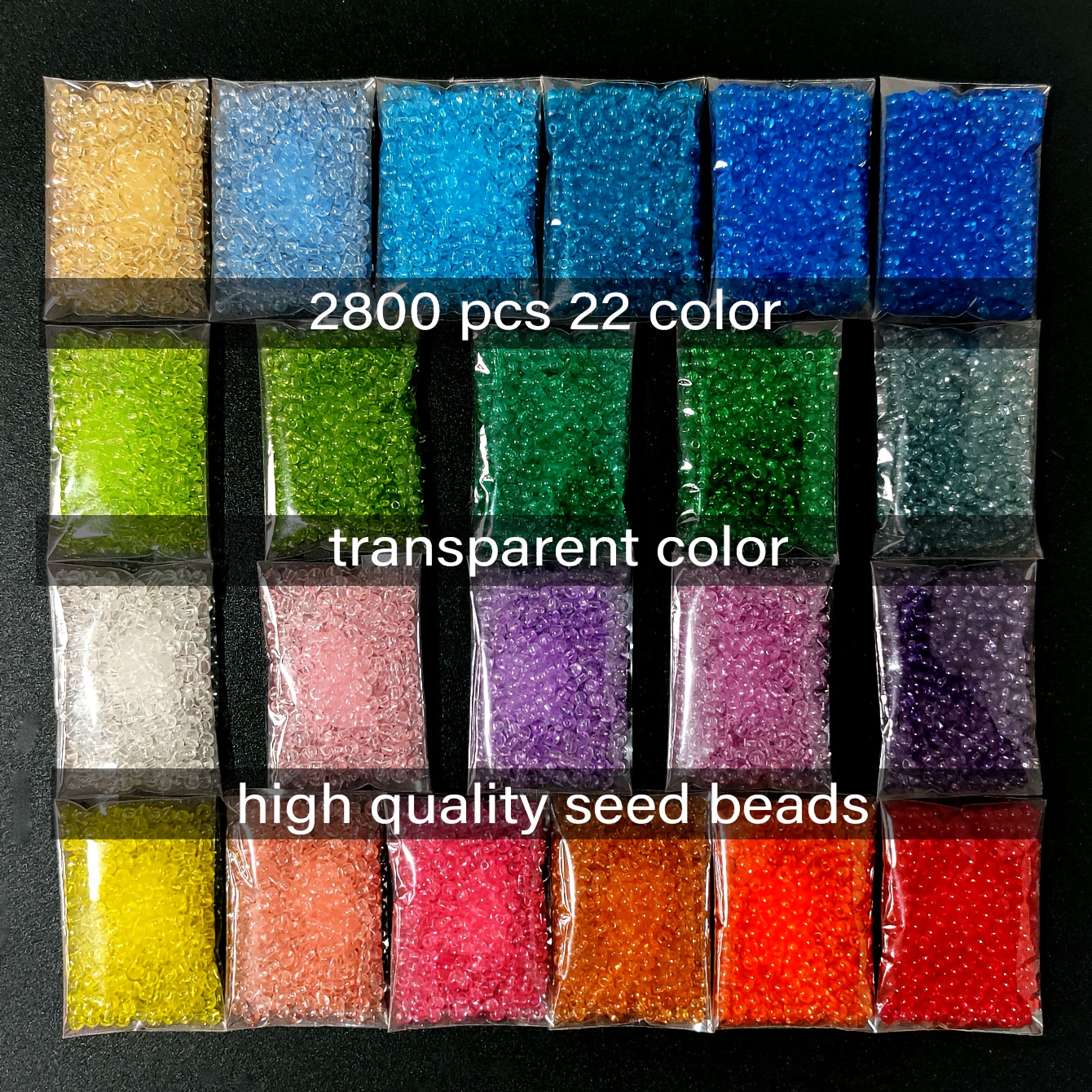 E-shop 2800 Stück Glas Perlen Set für Schmuckherstellung 3mm 8/0 Hochwertige Gleichmäßige Reine Transparente Eisfarbene Runde Glas Perlen Reis Perlen