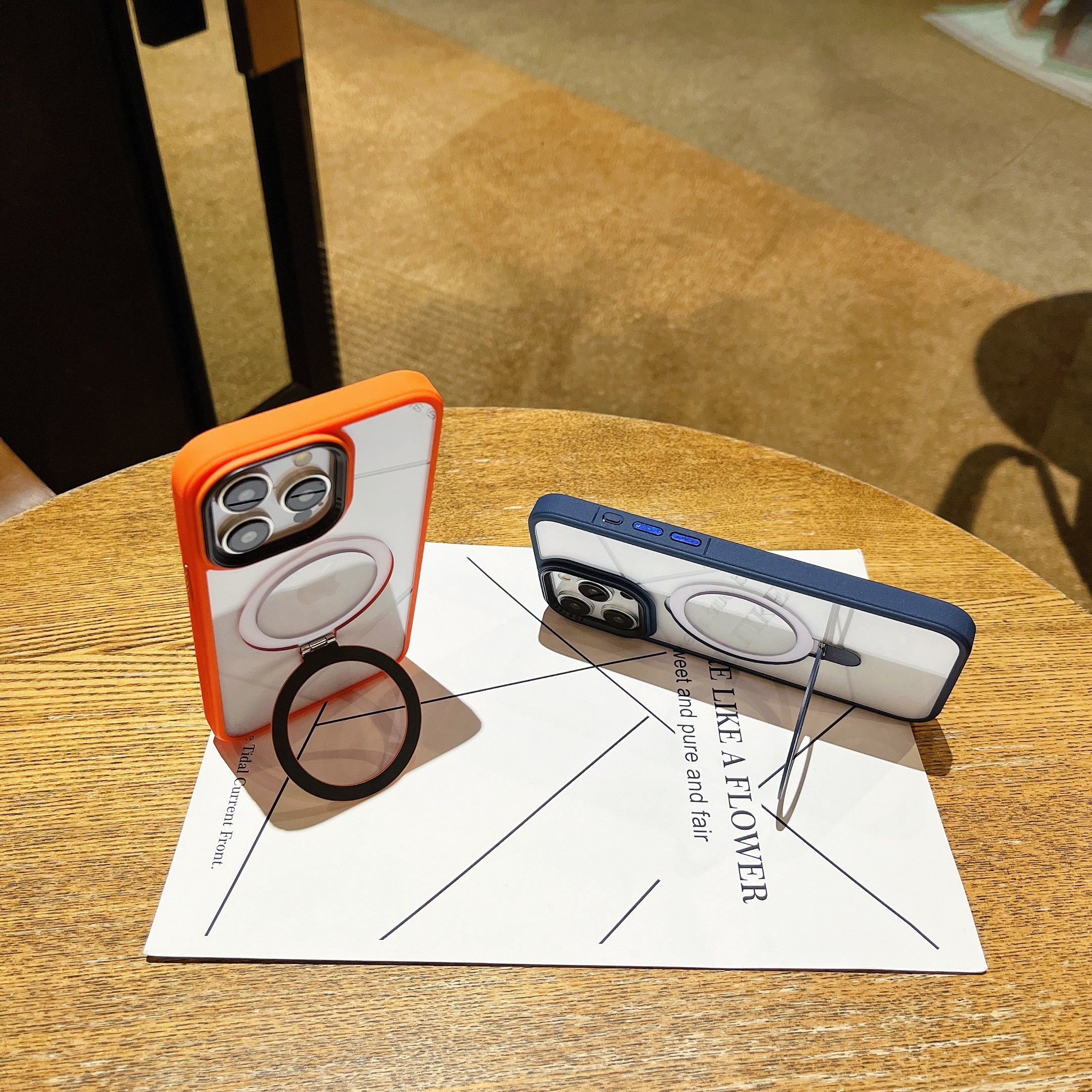 Suitable For Case For 16promax 16pro 16Plus 16 Transparent HD Shockproof Protective Magnetic Cell Phone Cover, Foldable Phone Holder On The Back_voghion.com