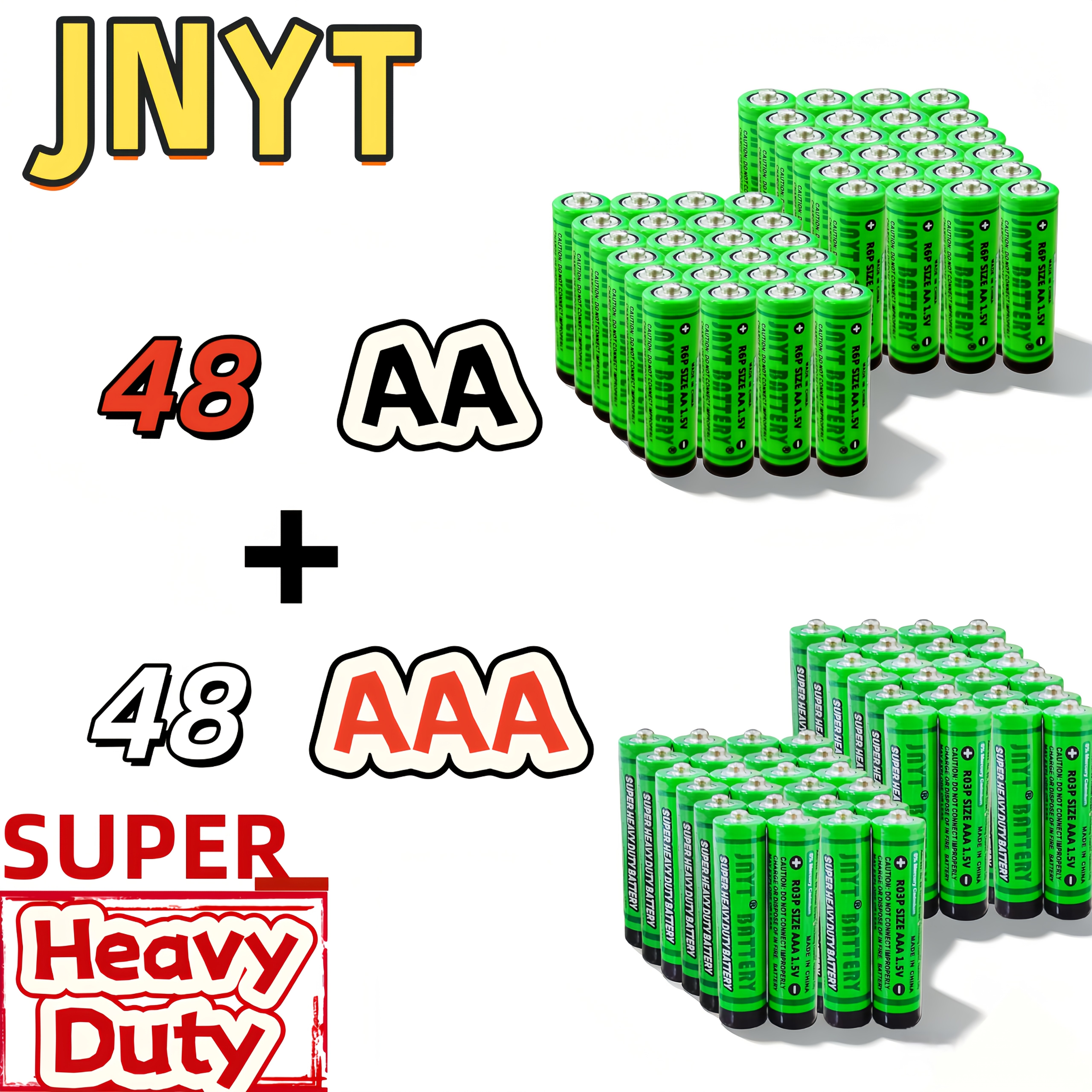 TEMU 96 piles sèches JNYT - 1,5 V AA AAA à de vie, non rechargeables et jetables pour souris fil, , réveil
