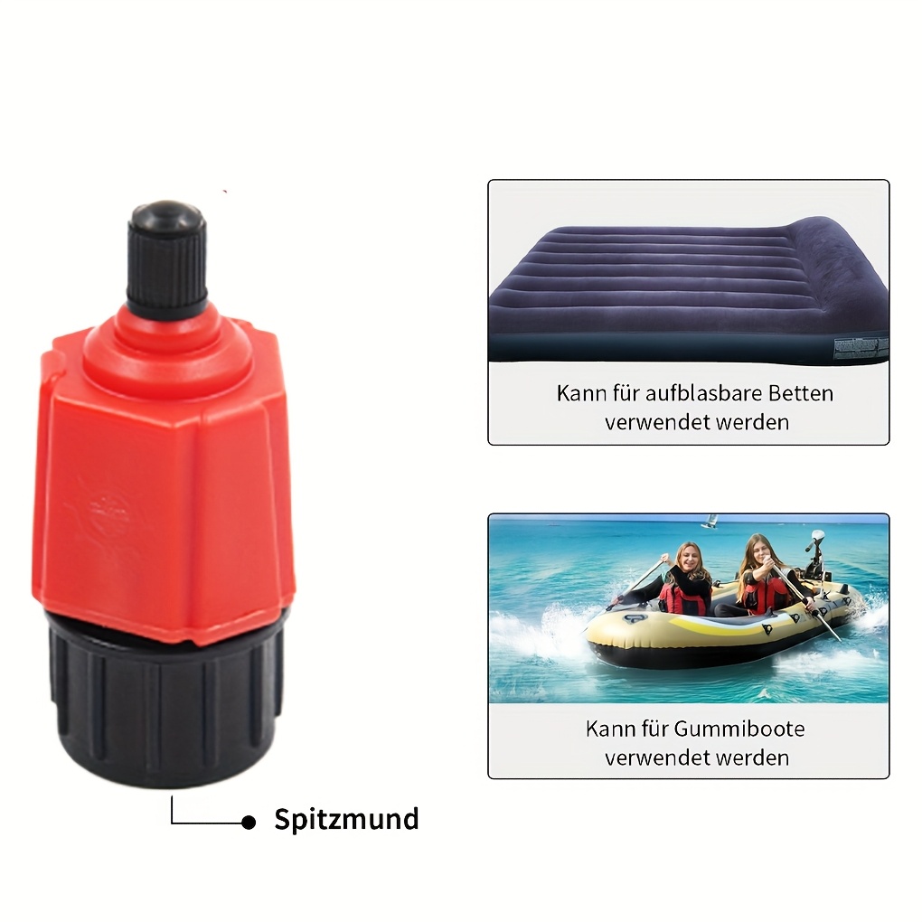 LQTSLFM Adattatore Pompa, 2 Pezzi Adattatore Compressore Valvola SUP-Gonfiabile, Accessori Gonfiabile per Tavola SUP, Gommoni, Kayak, Materassino ad Aria (Nero
