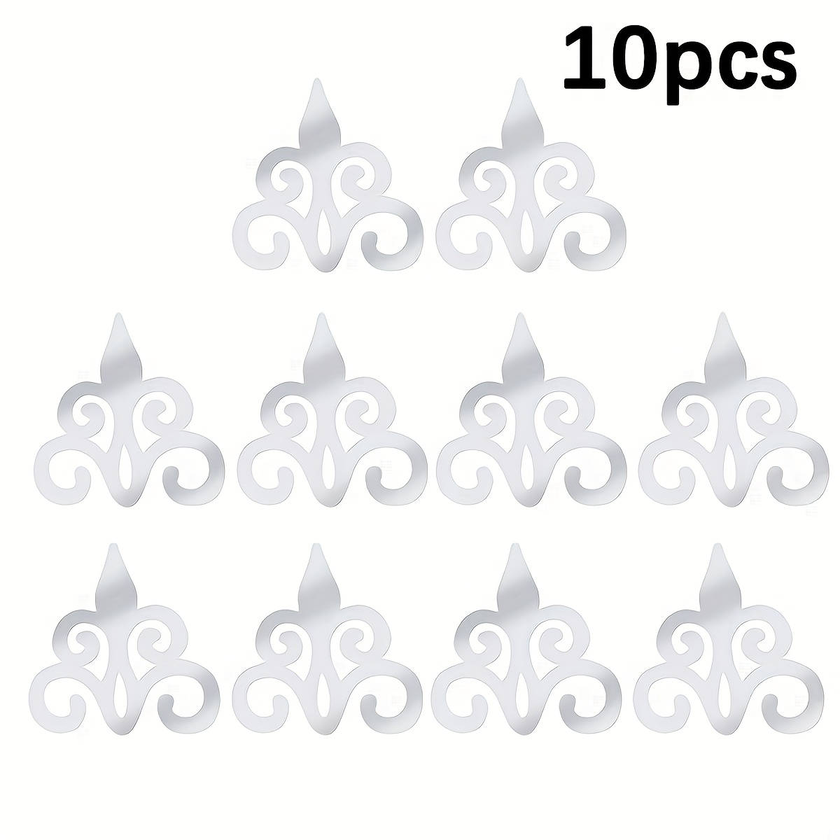 TEMU 10 pegatinas de pared de espejo acrílico con esquinas florales, calcomanías de espejo diagonales estilo bohemio, fáciles de instalar, adecuadas