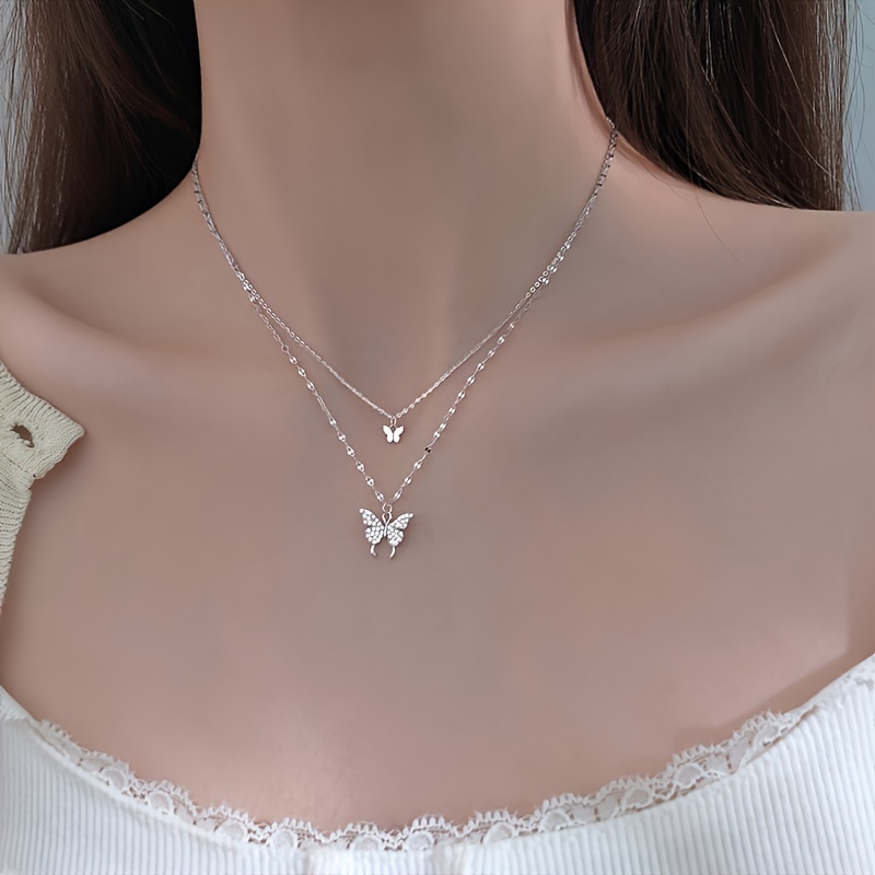 

Butterfly Necklace - Allergy-proof 925 Silver Plated Jewelry With A Sparkling Reflective Surface - For Any