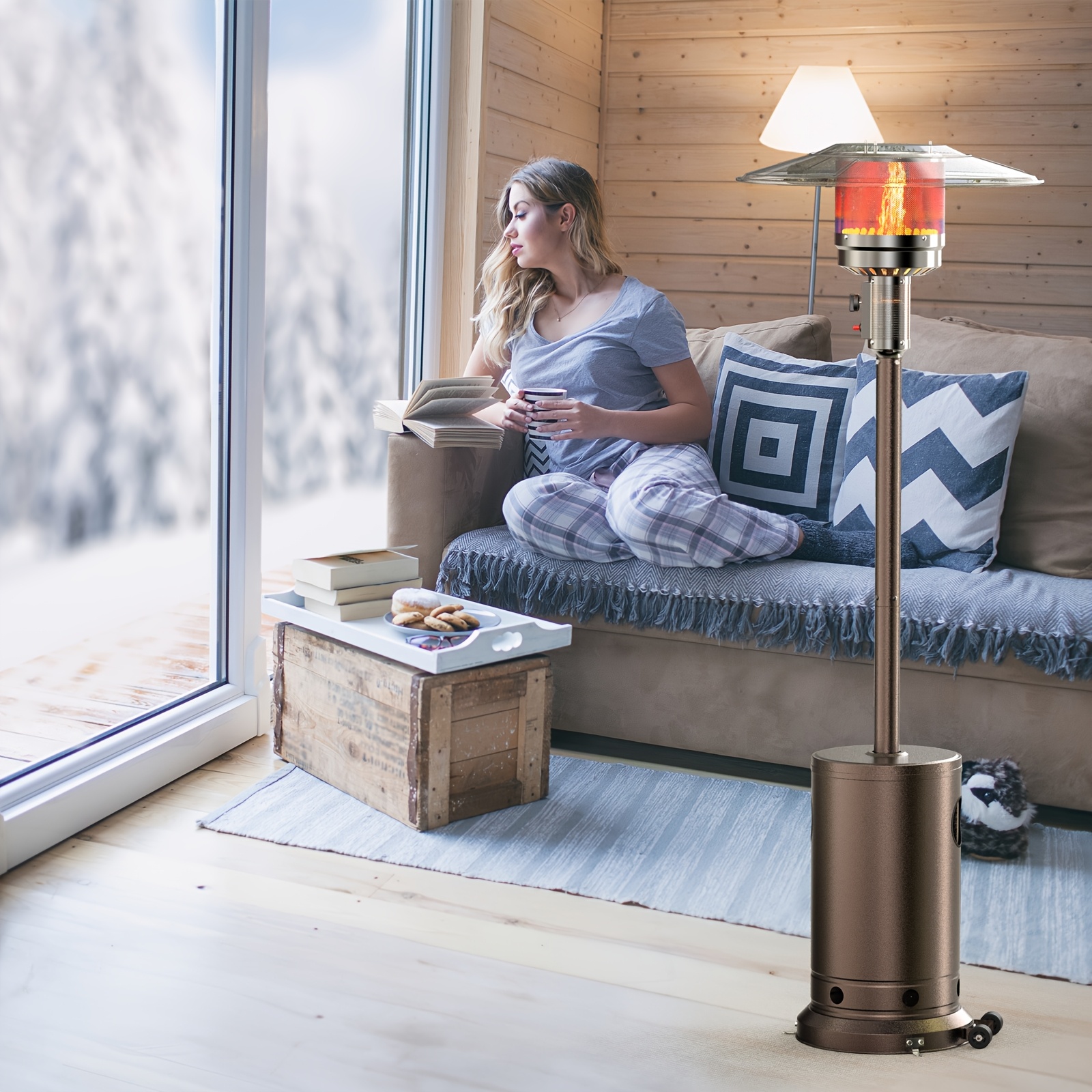 

48,000 Btu Patio Heater, Double-layer Propane Burner With Stainless And Safety , 18-foot Heating Diameter, Rapid In 1 Min, Heaters For Indoor, Patio, Backyard, Garden, Camping Must Haves, Use