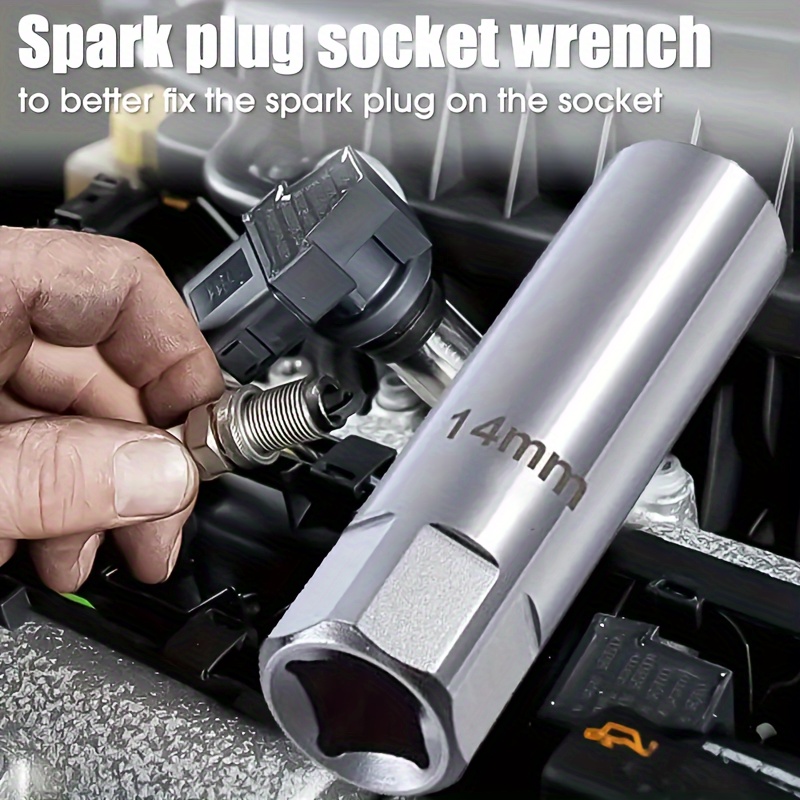 

14mm 16mm Magnetic Spark Plug Socket Wrench Set, Carbon Steel Thin Wall Spark Plug Removal Tool For Bmw Motorcycles - Double-ended Universal Joint Socket Design