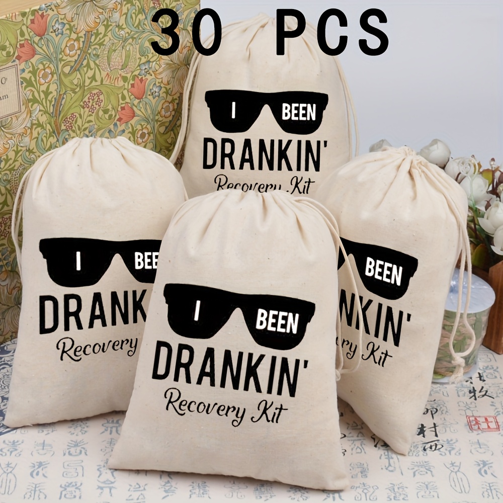 TEMU Gift For Her/him 30pcs Set Of Bags For Bachelor Party Favors, Bachelorette Party Survival Kits, Hangover Kits, Drawstring Bags For Bachelorette