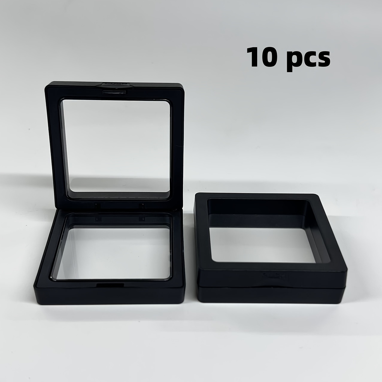 TEMU 10-pack Floating Jewelry Boxes, Plastic Organizer Display Cases For Rings, Bracelets, Earrings, Necklaces
