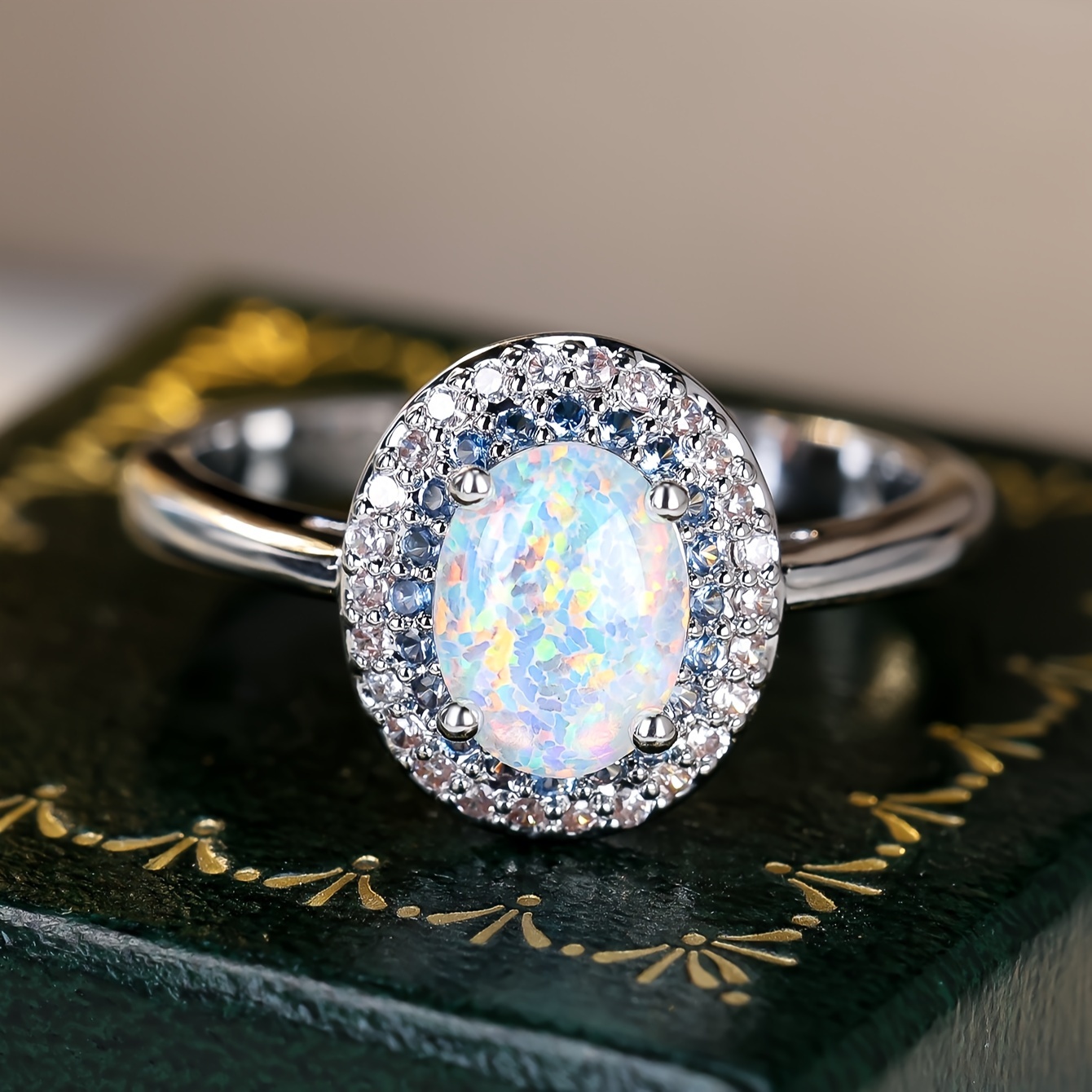 Boho Style Opal Stacking Ring Set for Her