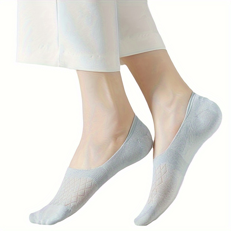 8 Pairs of Versatile Spring/Summer Japanese Candy-Colored Breathable Diamond Pattern Casual Socks