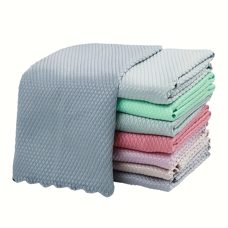 TEMU 6 paños de limpieza de microfibra, paño para ventanas, paño mágico de limpieza, toalla, paño sin pelusa. Adecuado para vidrio, cocina, encimera,