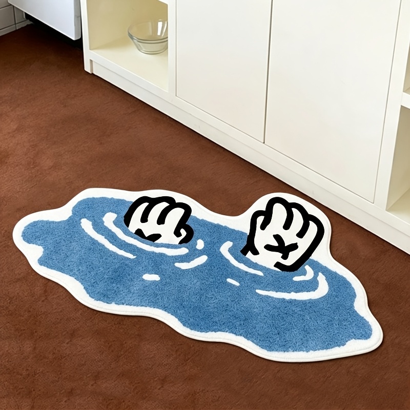 Image of Modern Minimalist Living Room Water Stain Rug, High-quality Non-slip Bedroom Carpet, Entryway Foyer Mat, Study Vanity Area Rug