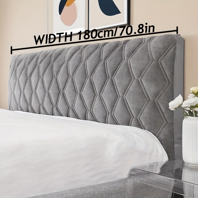 All-inclusive Super Soft Smooth Quilted Head Cover Thicken Velvet Headboard Cover Solid Color Bed Back Dust Protector Cover
