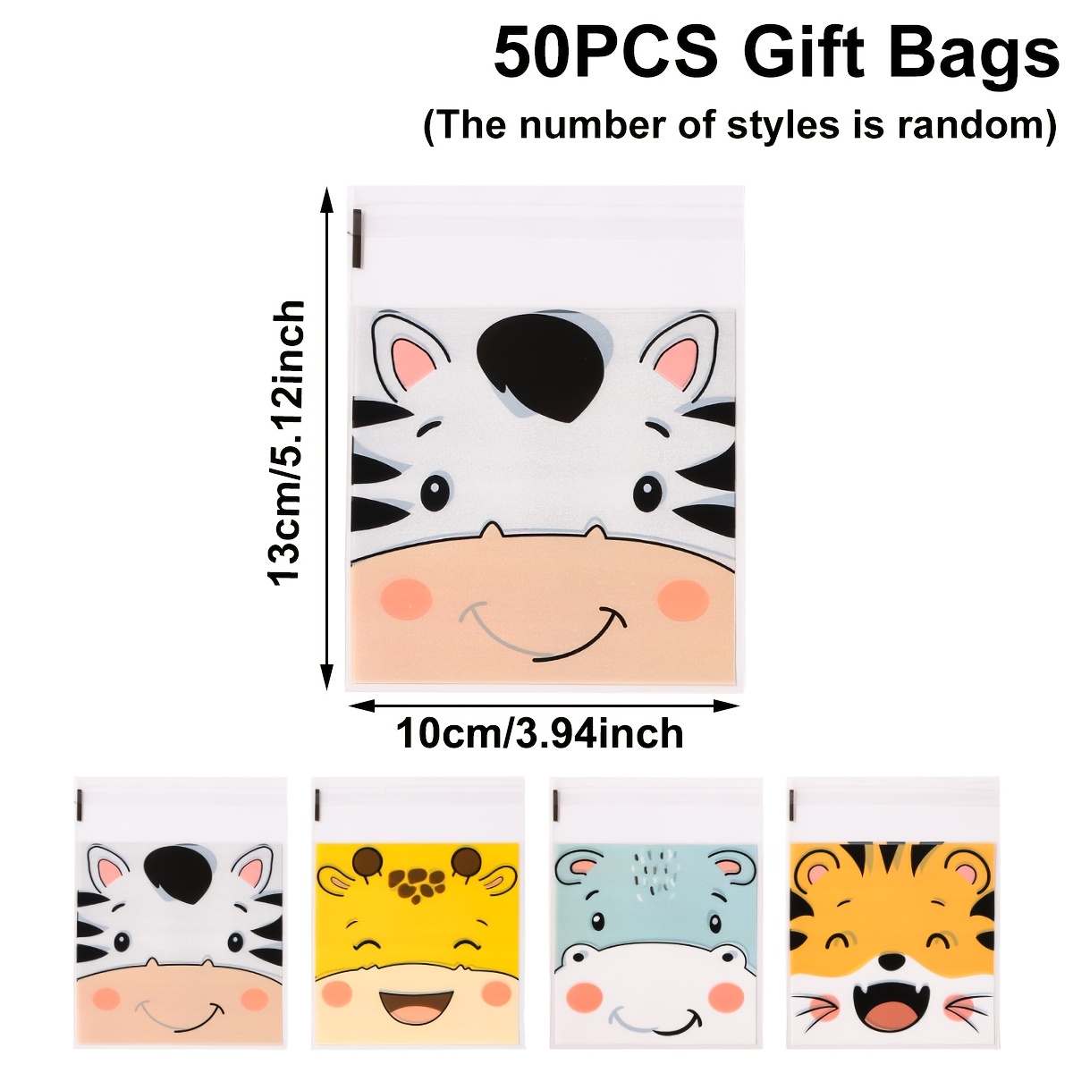 TEMU 50/100 pz, Sacchetti Autosigillanti con Animali della , Sacchetti Regalo con Motivo Tigre e , Decorazione per Festa di , Decorazione per Festa a