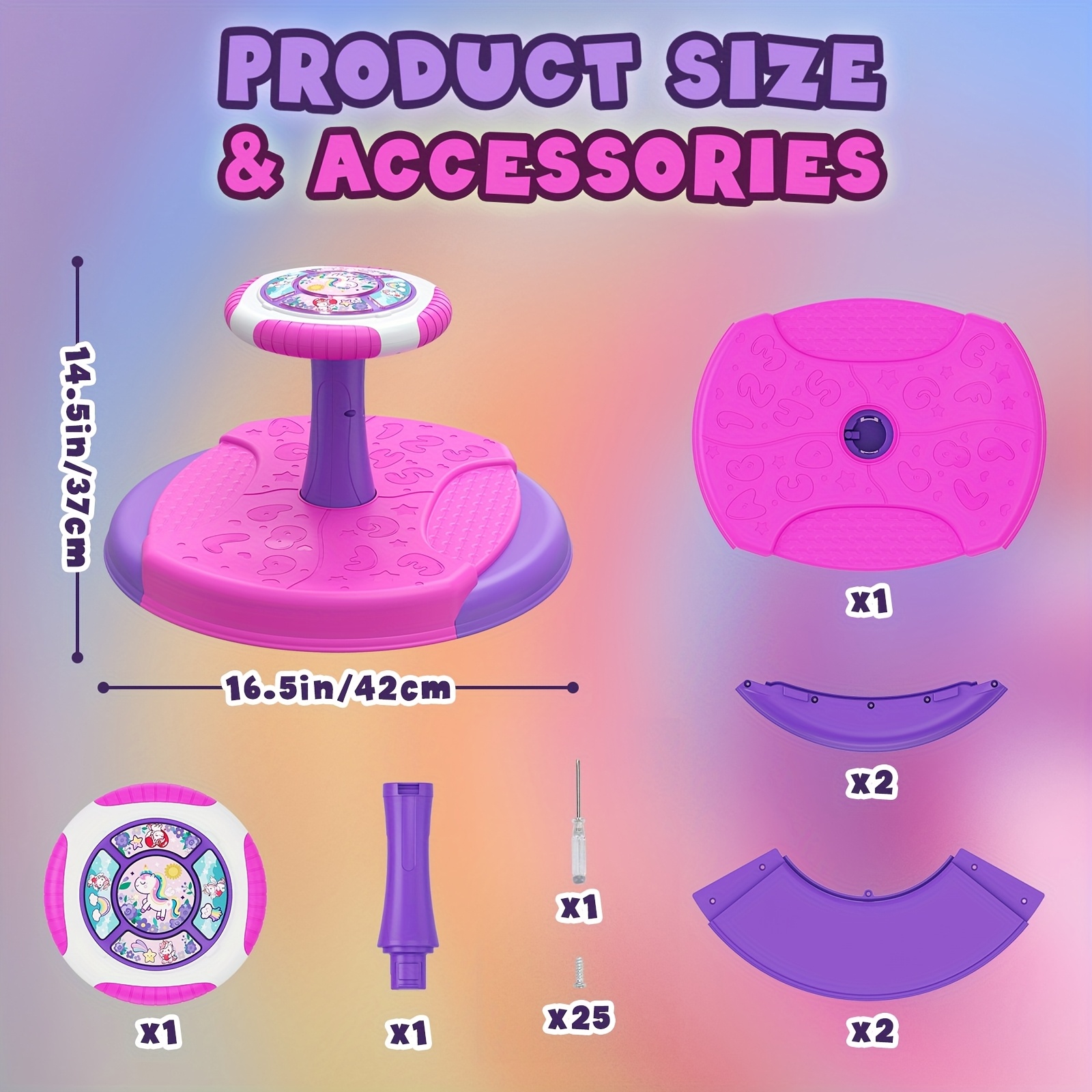 Image of Hyes Dinosaur/unicorn Sit And Spin Toys For Toddlers,360° Toddler Spinning Seat With Led Lights And Music, Sensory Toys For Boys Girls,birthday/christmas/halloween Gifts.