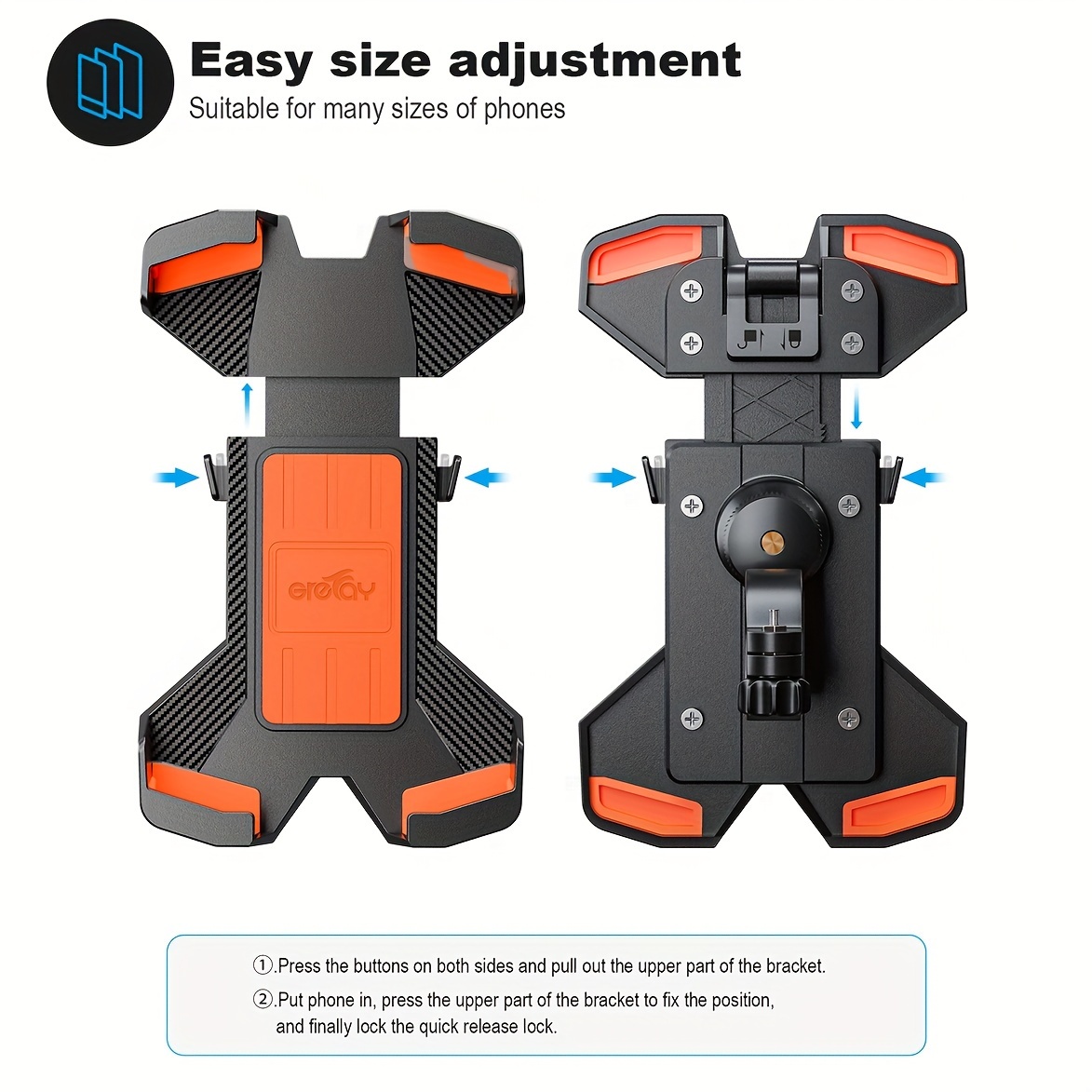 1pc motorcycle phone holder suitable for any smartphone universal bicycle motorcycle scooter and other car handles can rotate and adjust 360 details 6