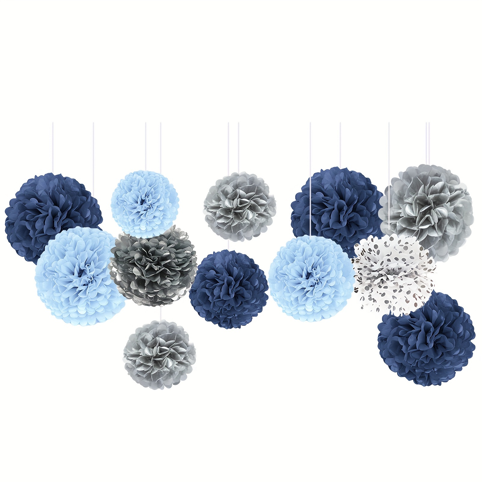 

12pcs - Pom Pom Set For Decorations - Christmas, , Kit (: , No Or Batteries Needed, Featherless)