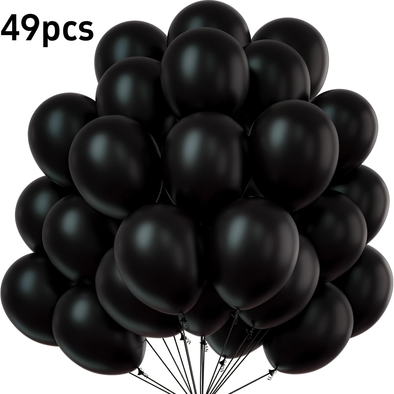 Black Balloons 10 Inch Matte Black Latex Helium Balloons For Graduation Halloween New Year Anniversary Birthday Retirement Party Decorations, For Christmas