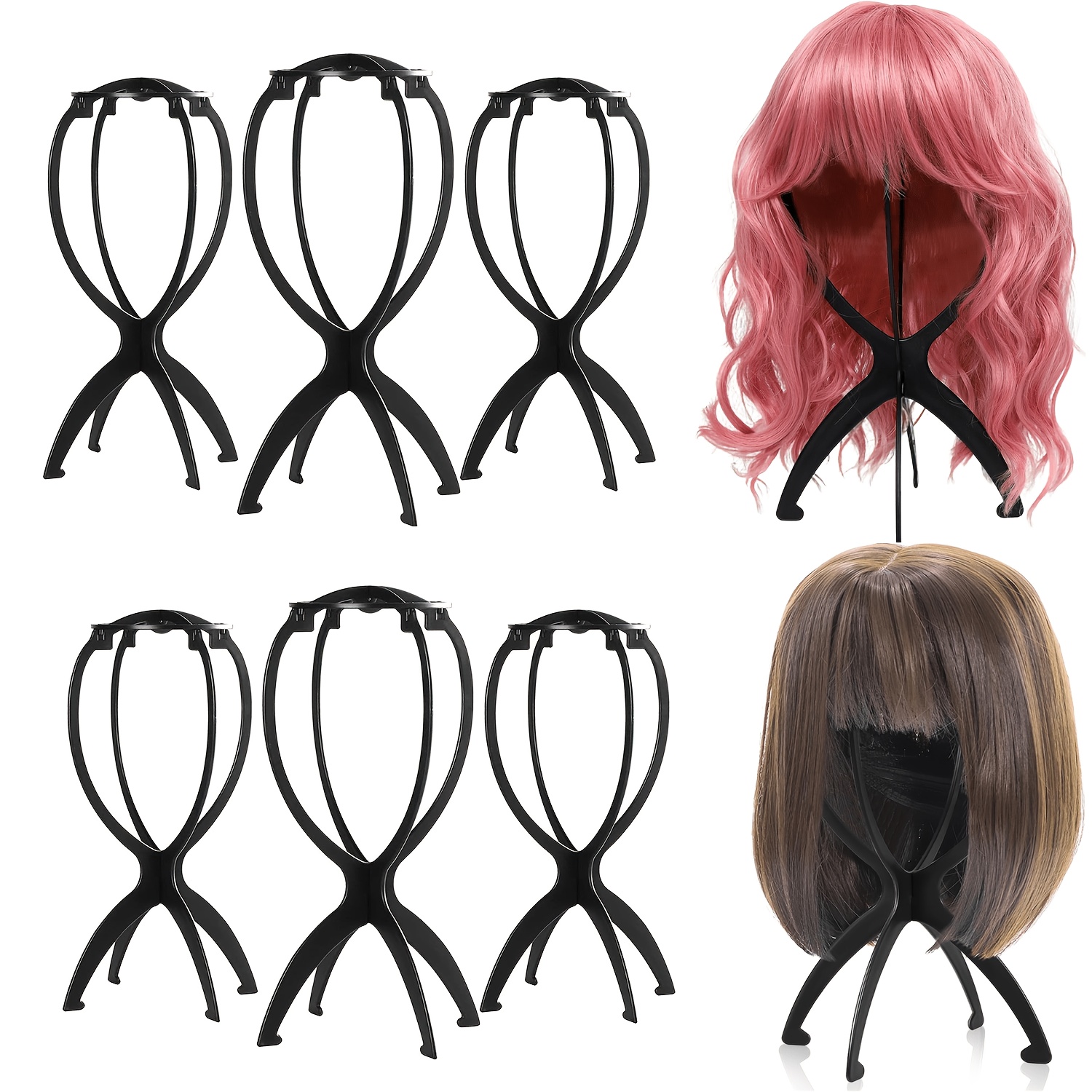 TEMU 6 stuks Haar Pruik Standaard