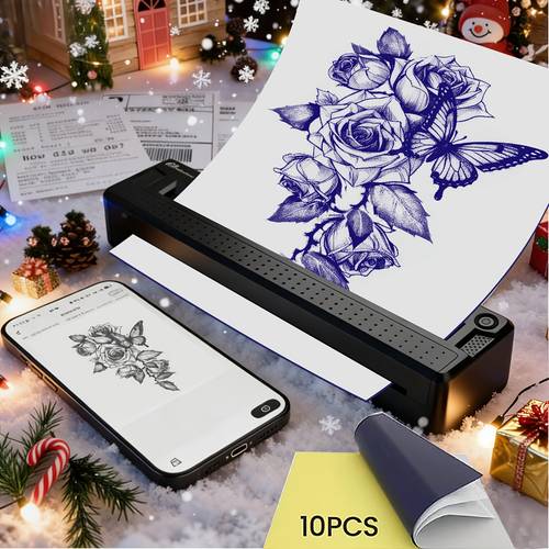 2026 new inkless a4 thermal printer document printer tattoo transfer printer wireless thermal printer compatible with smartphones tablets suitable for thermal paper tattoo transfer paper