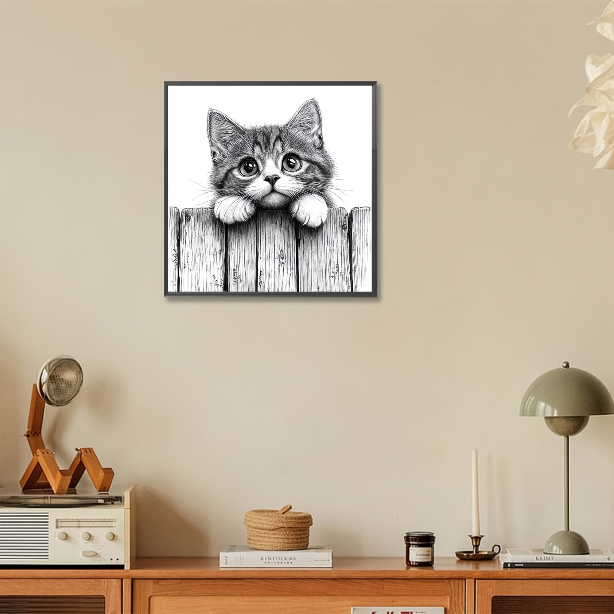 TEMU 1 Set - Katten-Thema Borduurpakket, DIY Garen Kunstbenodigdheden, Gemengde Kleuren Premium Draden, 11CT Decoratieve Borduurschildering, Compleet