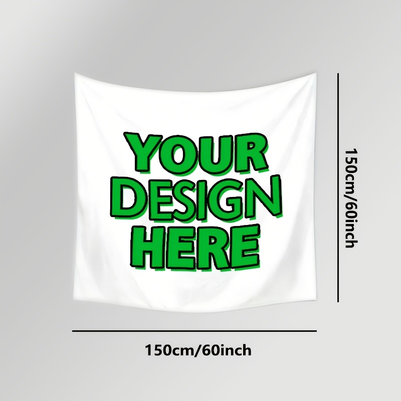 TEMU Custom 1pc Personalized Banner Multiple Sizes Ribbon And 2 Clips Custom Logo And Text And White Uv Resistant Durable Polyester Indoor Outdoor