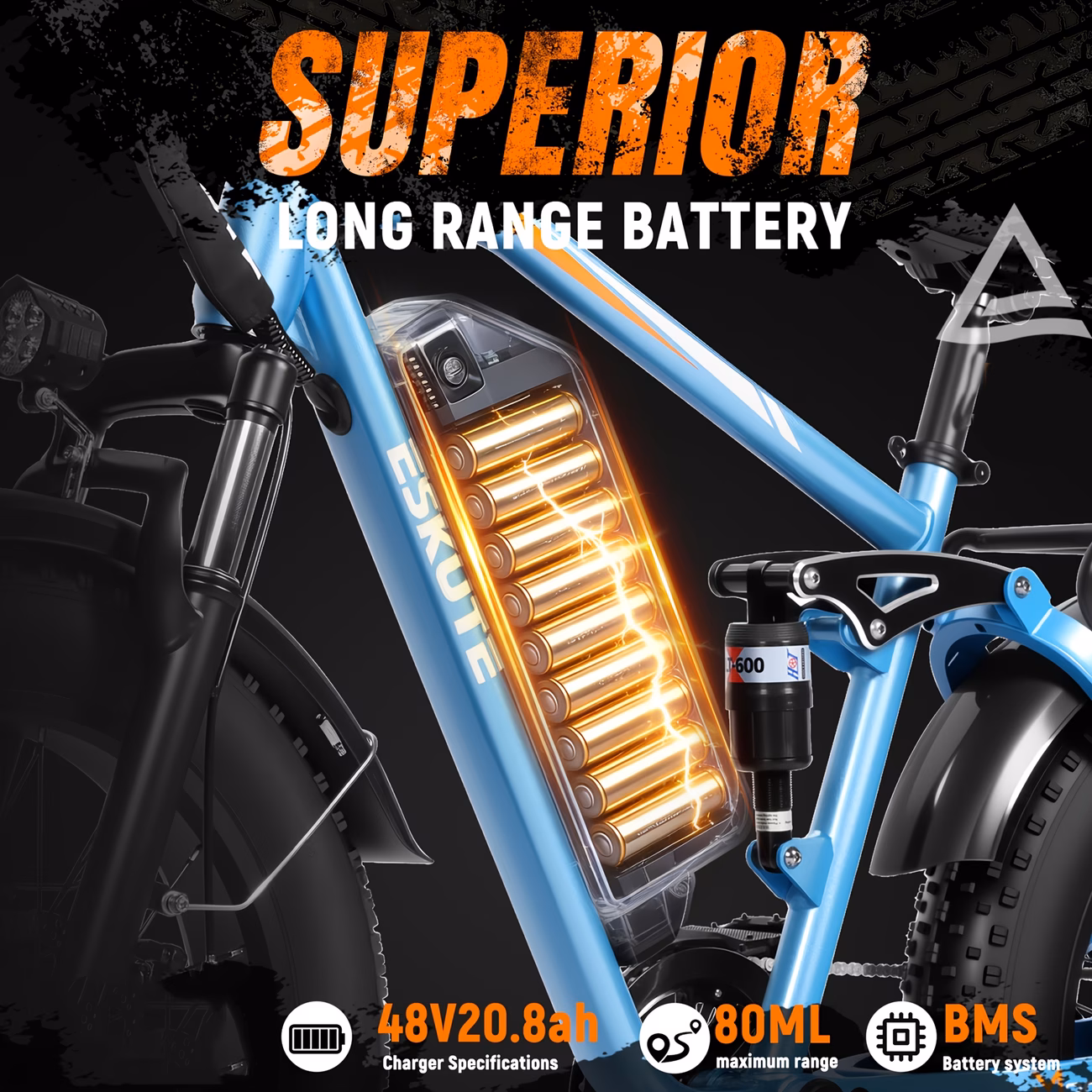 m300f electric bike for 80miles 20 8 range and removable battery 20x4 tire electric mountain bike for men women Product details 1