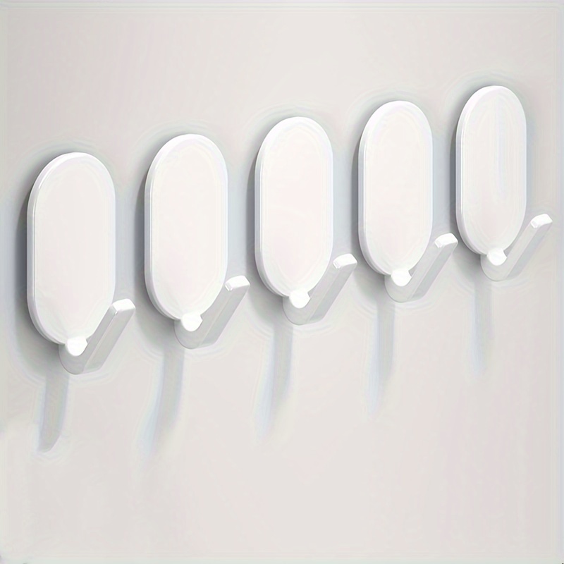 TEMU 5-pack Plastic Bathroom No-drill Toilet Towel Shower Tool Hooks