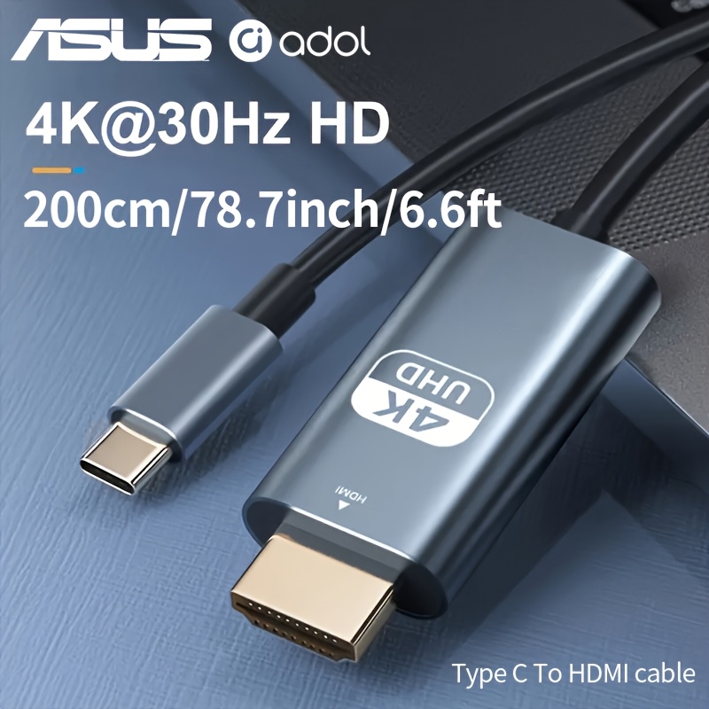 TEMU Adol Usb-c To Hdtv Cable (), Usb-c (4k Hdtv) Adapter, Portable, For Macbook Pro, Air, Ipad Pro, , Xps, Galaxy, Phone And More Hd Cable For