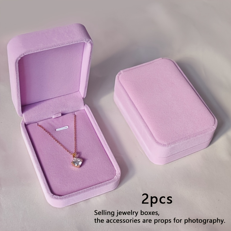 E-shop 2er-/6er-Set Samt-Schmuckkästchen, elegante Halsketten-Box, hochwertige Schmucketui, geeignet für Anhänger, Ohrringe, Ohrhänger, Broschen,