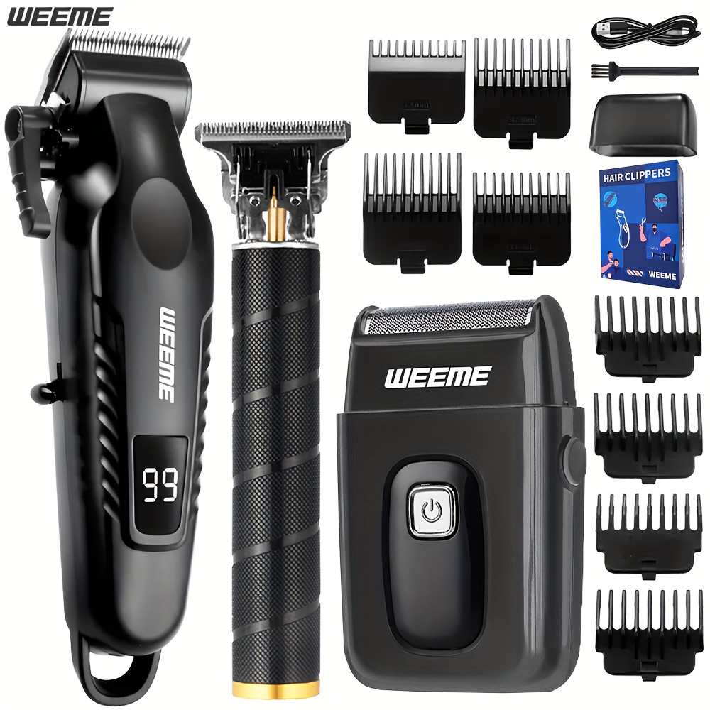   2er/3er set elektrische haarschneidemaschine bartschneider und rasierer set professionelles legierungsblatt usb wiederaufladbar mit lcd-display für männer   vatertag geburtstagsgeschenk für ehemann vater freund   überraschungsgeschenk