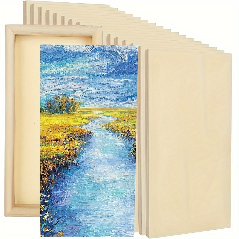 

Wood Art Panels Pack Of 5 - Premium Pine Canvas Boards For Painting And Crafts, Blank 12x6 Inch Surface, 0.8 Inch Wooden Panels For Artists