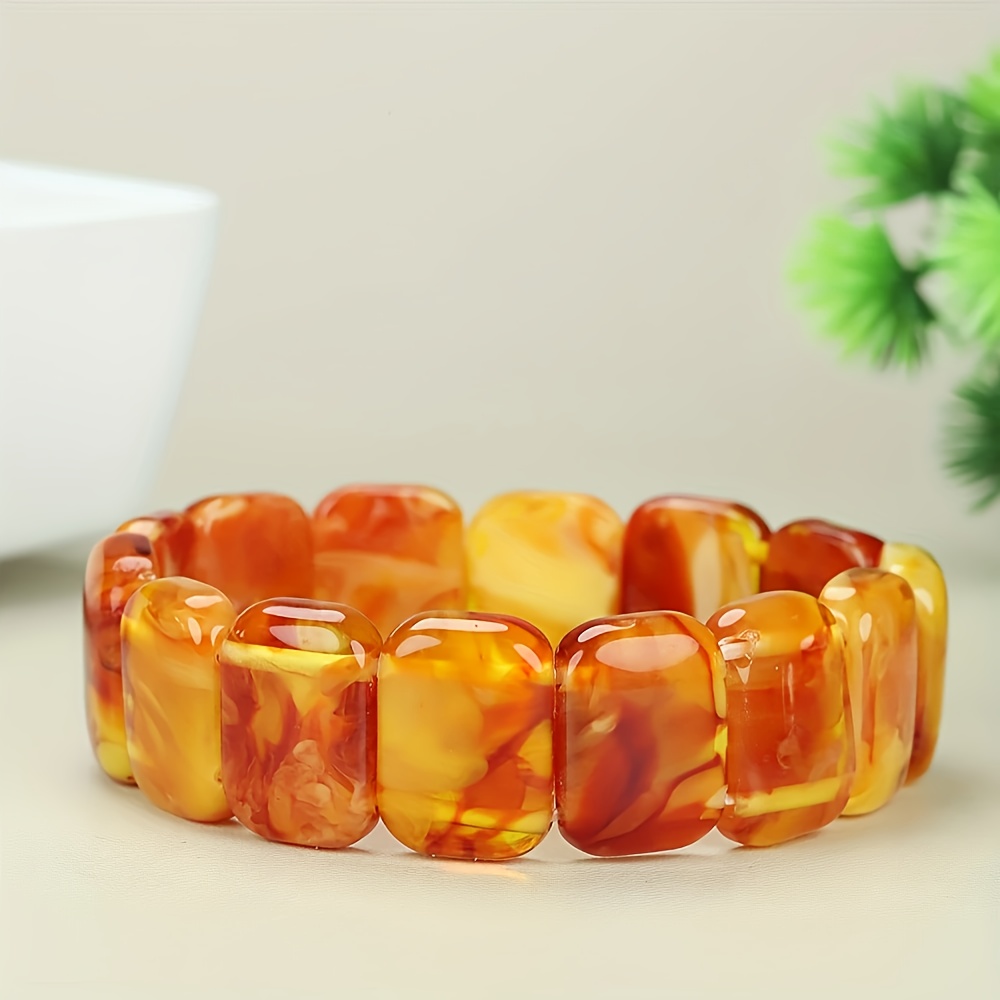 E-shop Natürliches Bernstein Bienenwachs Feines Schnitzarmband Armband Handreihenarmband Blutrot Honig Original Herren- und Damen Multi-Style Geschenk