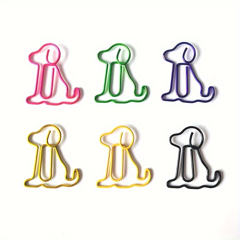 

50pcs Opp Bag Bright Color 6 Colors Big Dog Paper Clip Creative Color Animal Pin