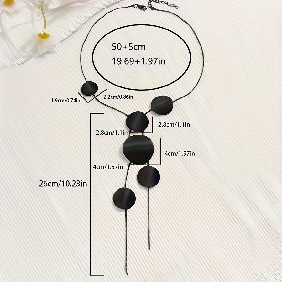 Women's Geometric Circle Pendant Y Necklace