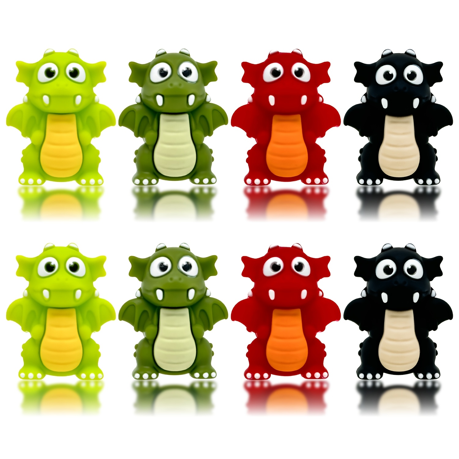 

8pcs Crocodile Theme Silicone Beads Kit, 3d Crocodile Shaped Silicone Beads Bulk For Jewelry Making, Keychain Making, Handmade Crafts