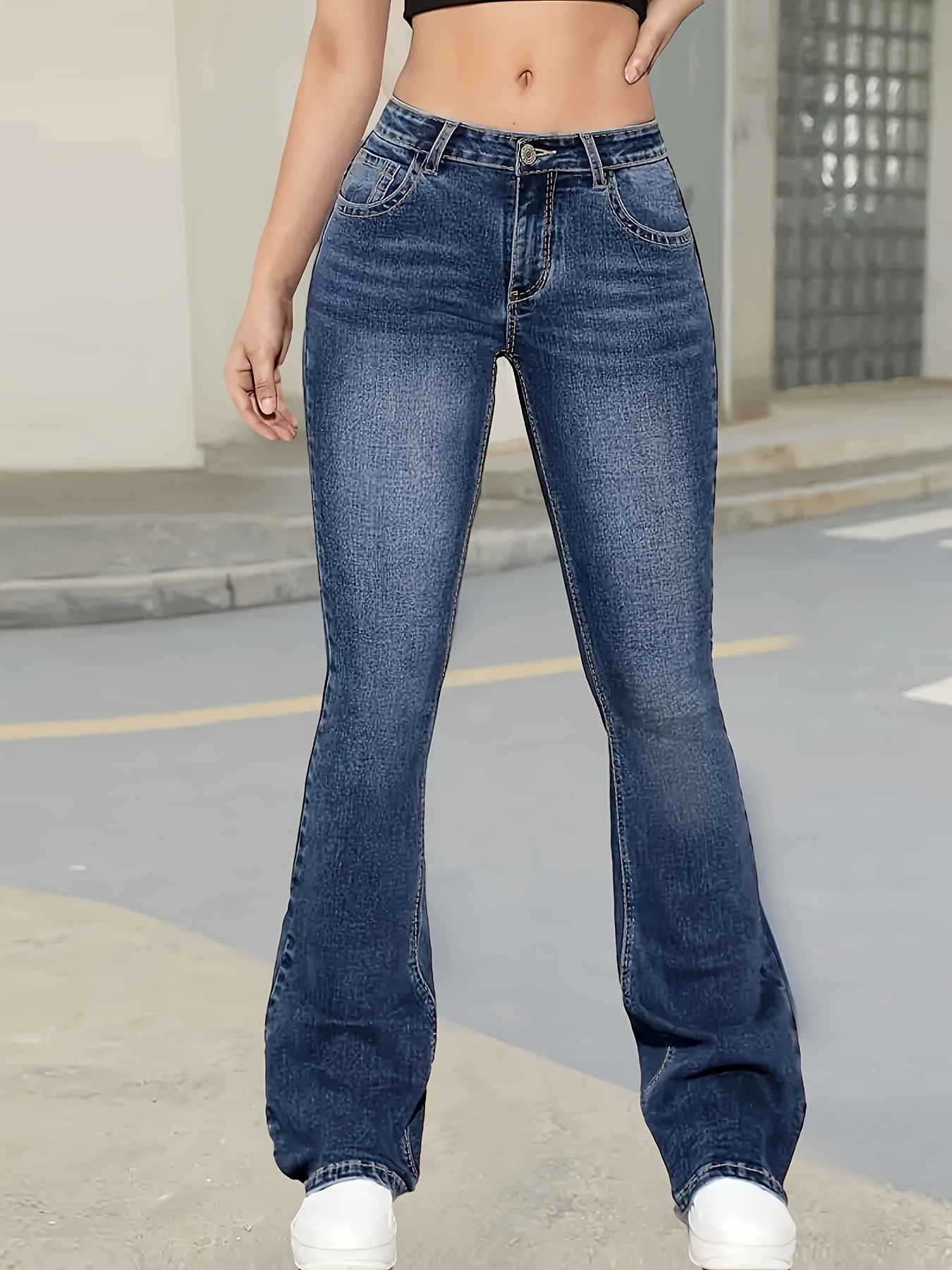 Fashion High Waist Jeans - Bell Jeans - Elastic Slim Fit Ladies