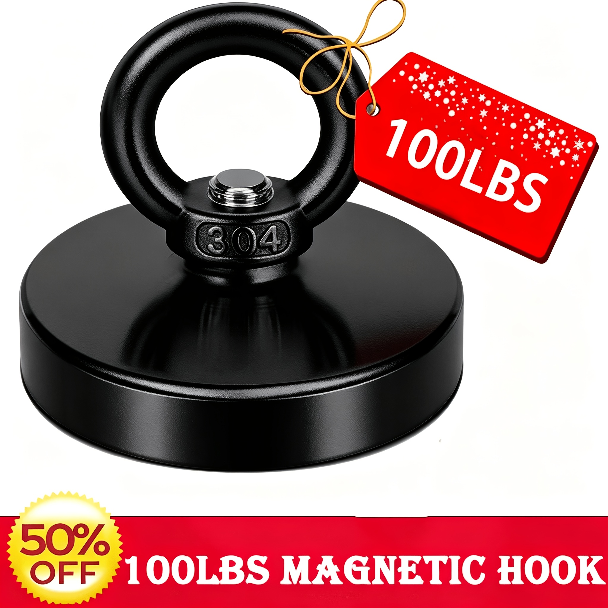 TEMU 36mm Heavy-duty Thimble Eye Magnetic Hook Combination Set - Magnetic Hook, Refrigerator Magnet, Round Magnet For Heavy-duty Use, Suitable For