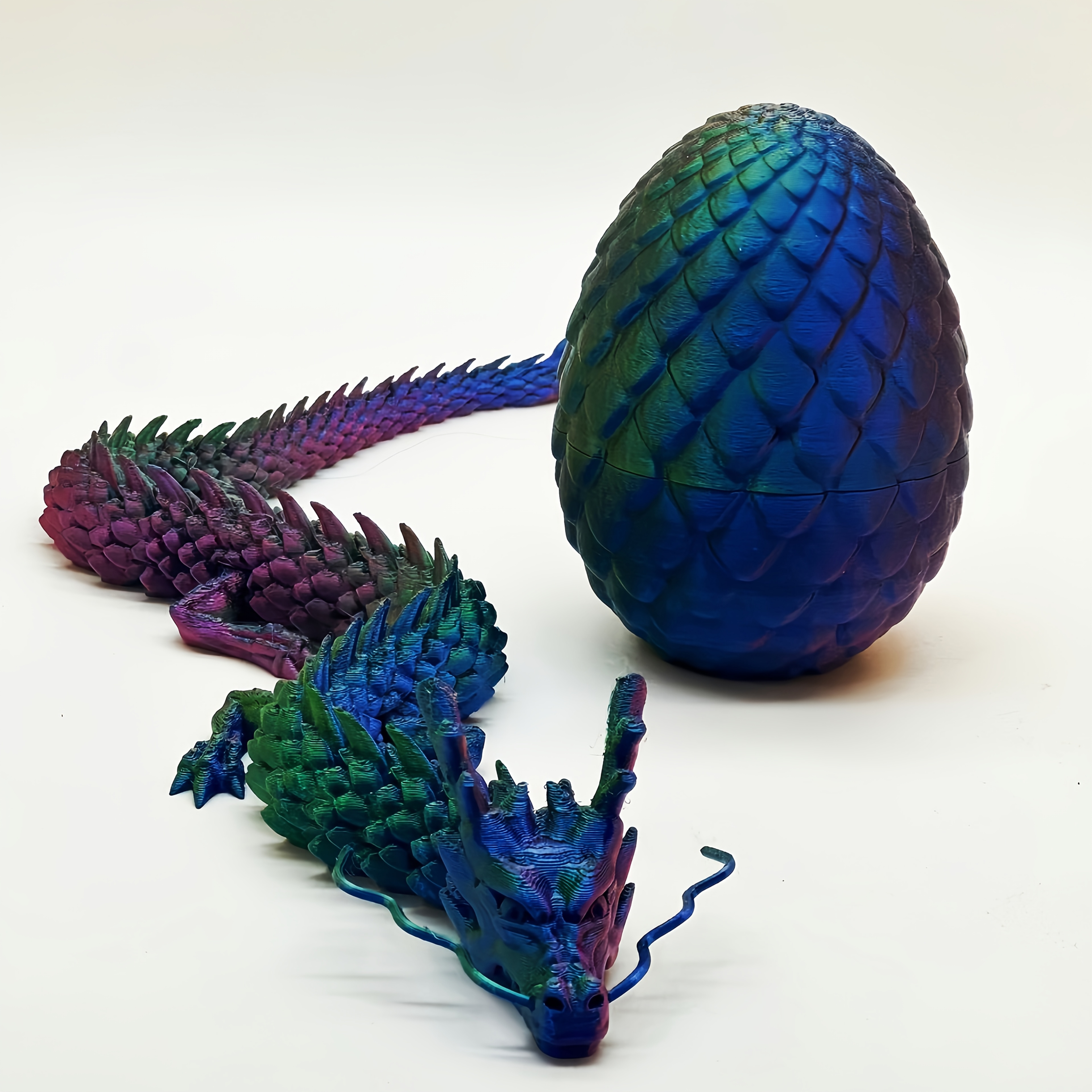 

Articulated Dragon Statue With Color- Scales And Matching Egg, 30cm Long, 10cm High, Poseable , Collectible , Suitable For 14+, With Desk Ornament For Home, Office, , Christmas Gift