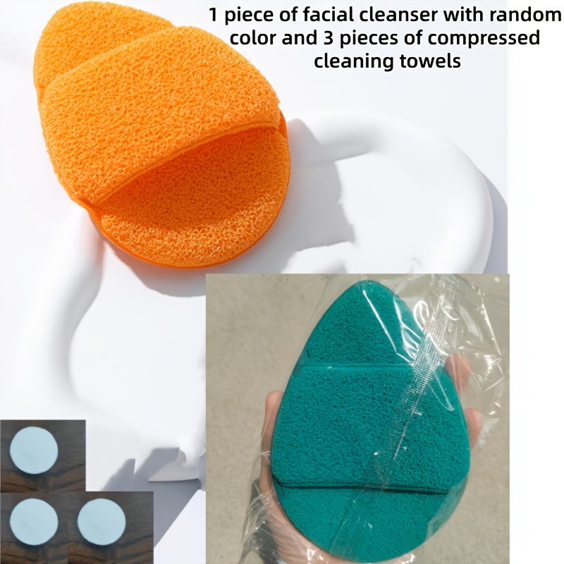 TEMU Color Random Thickened Soft Facial Cleansing Sponge Hand Patch Makeup Removal Pad For Women